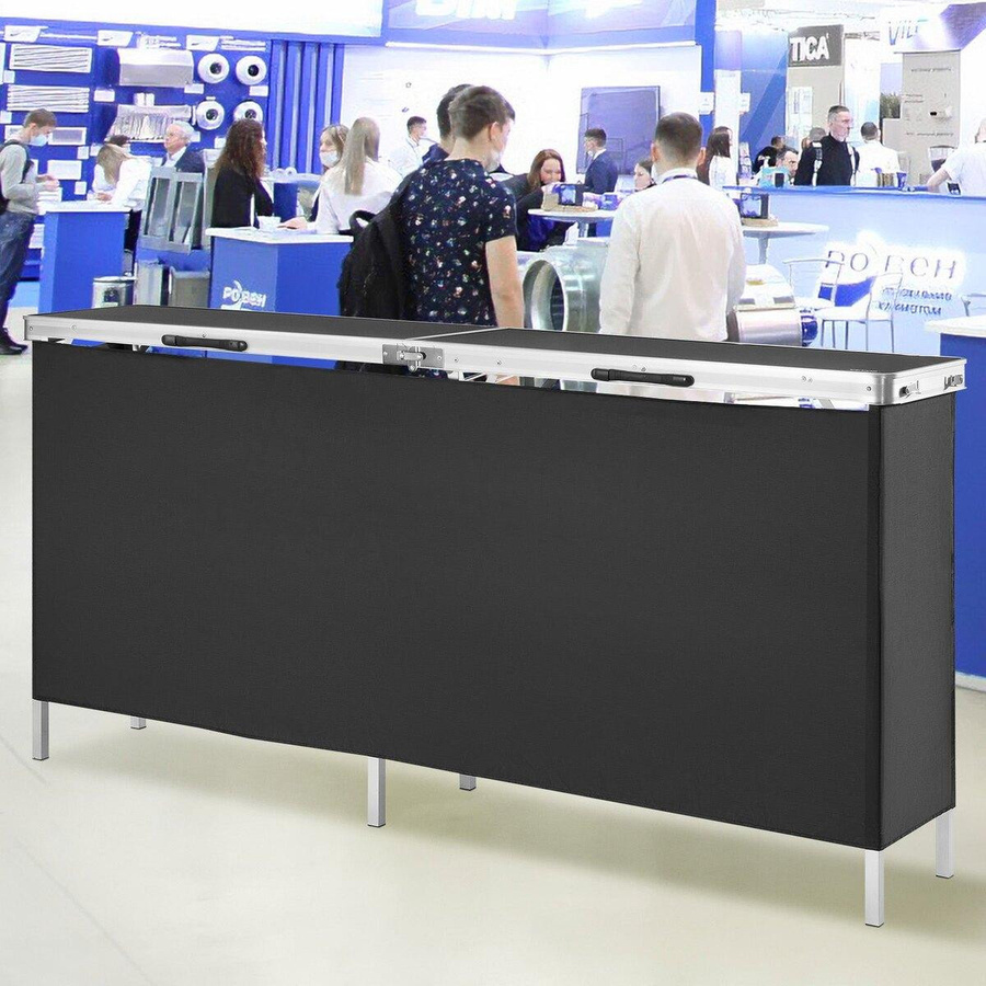 Tragbarer Messe Podiumstisch von Buying Solutions, MB in Schwarz, Faltbarer Counter Stand mit Wand für Promotion und Einzelhandel, B/T/H: 198,0 x 38,5 x 88,0 cm - Bild 4