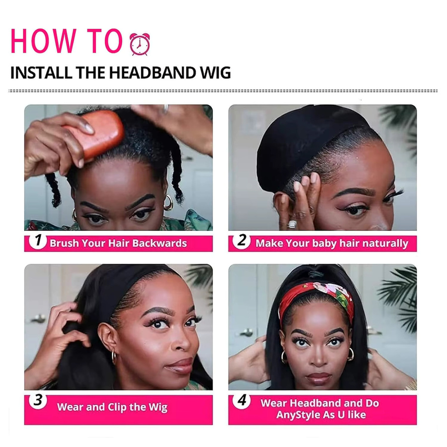 G&T Wig Stirnband-Perücke, synthetisch, glatt, Damen - Bild 6