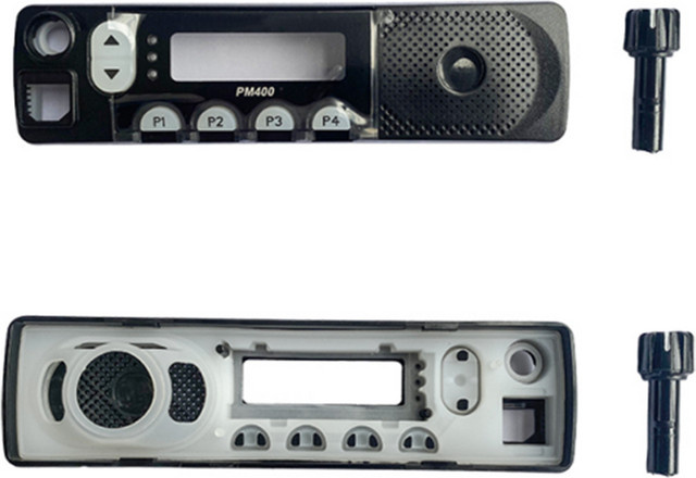 Frontgehäuse Case Cover für PM400 tragbares Walkie Talkie Radio mit Tastatur und Knopf in Schwarz - Bild 1
