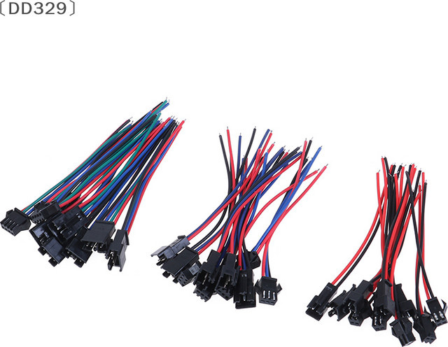 5 Paare LED-Streifen-Drahtverbinder Set mit 2Pin 3Pin 4Pin Stecker und Buchse in Schwarz, Länge: 20 cm - Bild 1