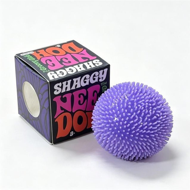 Needoh Teenie Fuzz Ball, 3er-Pack, Mini Stacheliger Knet-Sensorik-Spielzeug Fidget, Weiche Samttextur, Langsamer Rückprall, blue - Bild 1