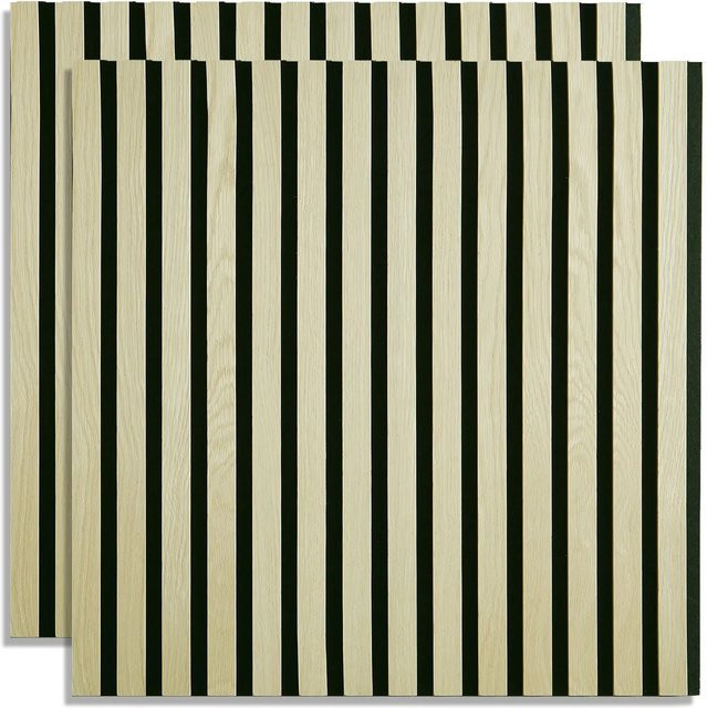 Homestyle4u Akustikpaneele Holz in Creme Beige, 2er Set, Wandpaneele mit Lamellen aus MDF und Filz, B/H: 60 x 60 cm - Bild 1