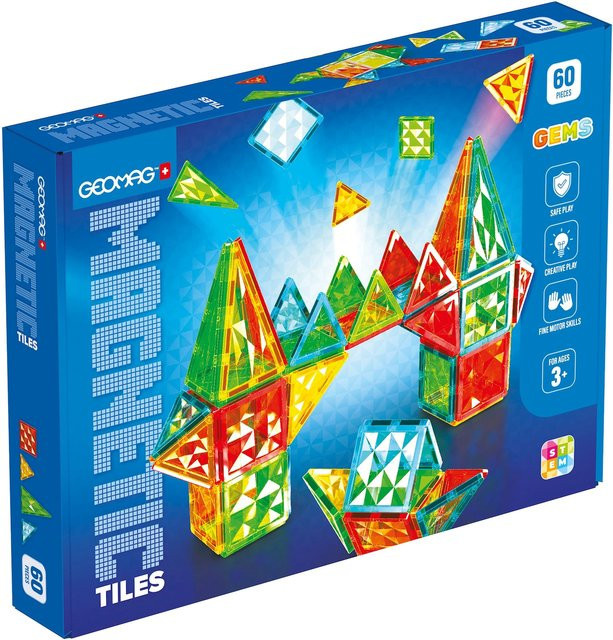 Geomag Magnetic Tiles Gems, 60-teiliges Set, ab 3 Jahren - Bild 1