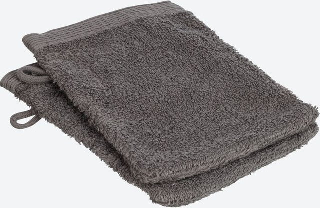 NKD Frottee-Waschhandschuh, Anthrazit, 2er-Pack - Bild 1