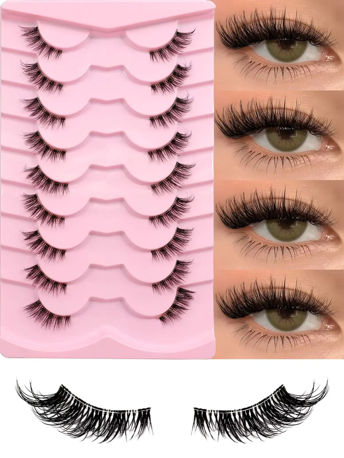 Veltrinay Halbe Wimpern, Katzenwimpern, Künstlicher Nerz, Unisex - Bild 6