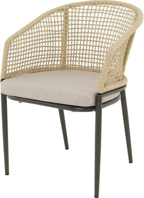 Lesli Kioto Gartenstuhl aus Aluminium mit Polstern in Beige, H: 77 cm, B: 56 cm, T: 62 cm - Bild 1