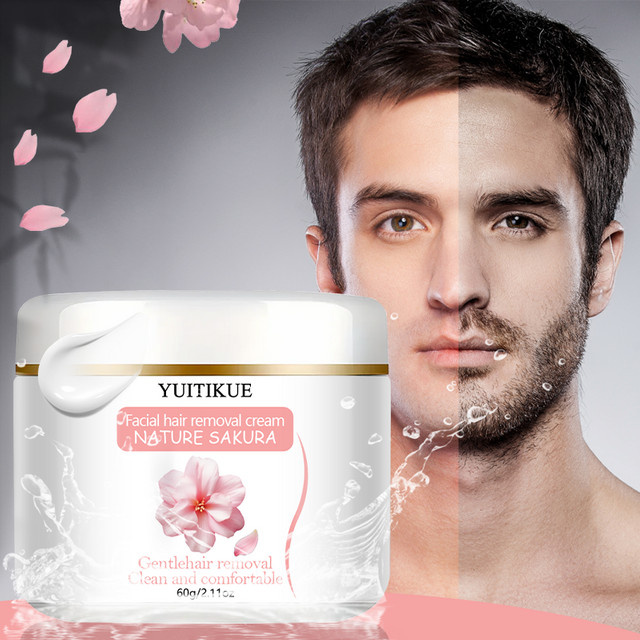 Yuitikue Sakura Gesichtshaarentfernungscreme, 60g, Herren - Bild 1