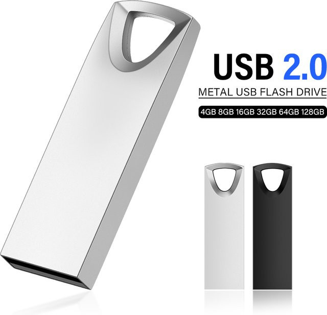 JASTER USB-Flash-Laufwerk aus Metall in Schwarz oder Silber mit verschiedenen Speicherkapazitäten von 1 GB bis 64 GB - Bild 1