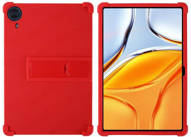 Stoßfeste Silikon-Schutzhülle mit Ständerfunktion für Teclast T70 14 Zoll in Rot - Bild 1
