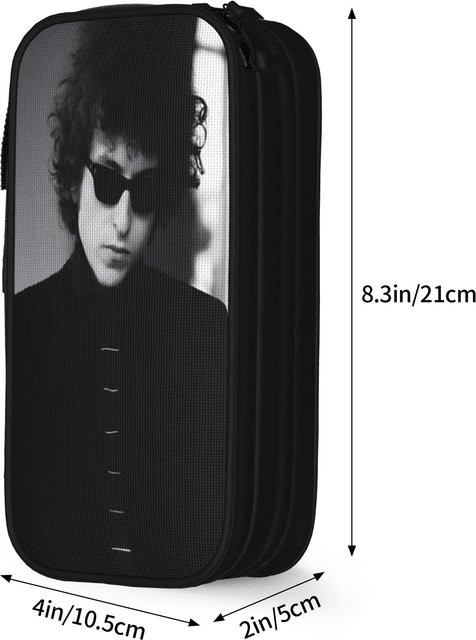 Doppellagiges Federmäppchen Bob Dylan von Fancy Style Studio in Schwarz - Bild 1