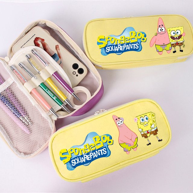 Potdemiel Federmäppchen Spongebob Kawaii Cartoon Stifttasche Gelb - Bild 1