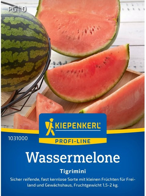 Kiepenkerl Wassermelone Tigrimini F1-Hybride Gemüsesamen für Freiland, Frühbeet und Gewächshaus - Bild 1