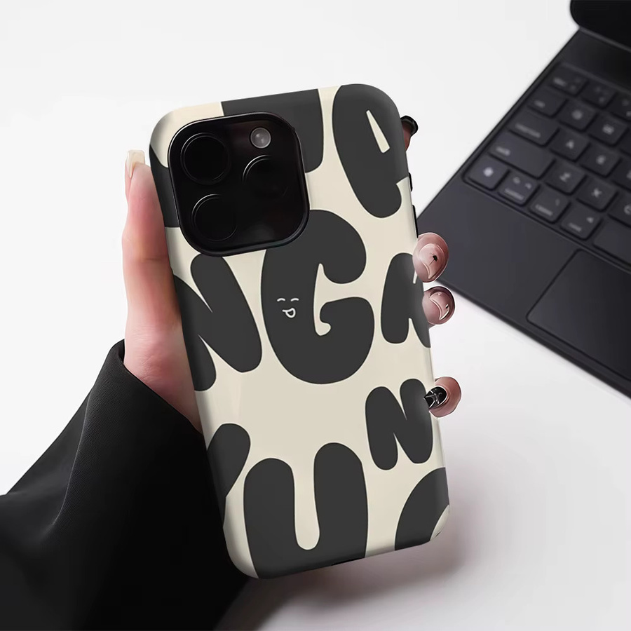 Potdemiel Buchstaben-Handyhülle für iPhone 17 16 15 14 13 Pro Max Plus mit Magnetfunktion und robustem Doppel-Schicht-Schutz - Bild 5