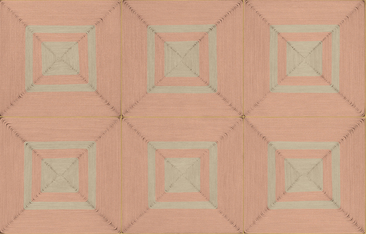 Élitis Tapete Carrés Jalonnés VP 996 50 in Pink mit geometrischem Abstract-Muster aus Vinyl und Vlies - Bild 3