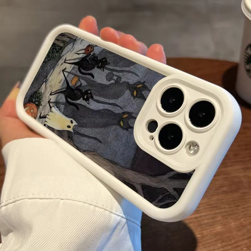 Kreative Handyhülle mit Monster Katze und Fuchs Motiv für iPhone 15 Pro Max, iPhone 14, 13, 12, 11, XS, XR, X, 7, 8 Plus als mattes Softcover in Multicolour - Bild 3