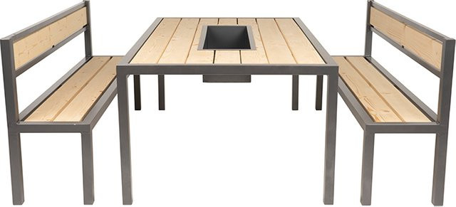 Sitzgarnitur NAXOS von Home Deluxe aus Sibirischer Lärche im Vintage Design mit Tisch und Bänken, B/T/H: 200 x 114 x 76 cm - Bild 1