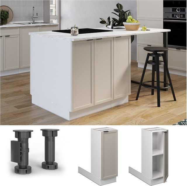 Vicco Regalinselunterschrank Fame-Line in Weiß und Grau-Beige mit B/T/H: 30 x 30 x 30 cm - Bild 1