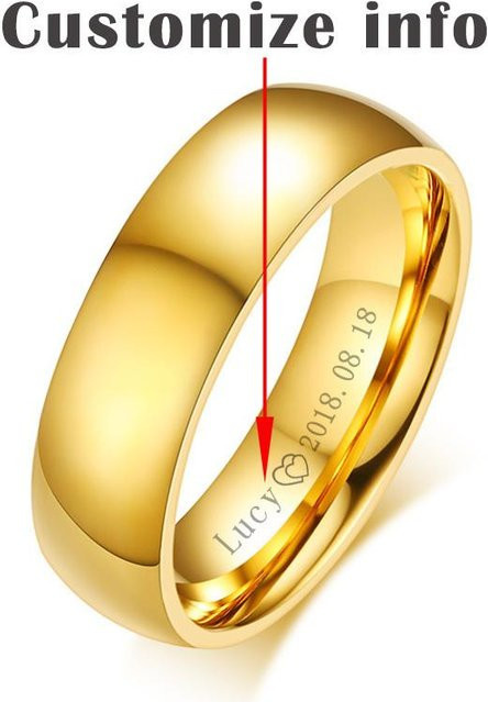 Vnox Eheringe, Edelstahl, Gold, Unisex - Bild 1