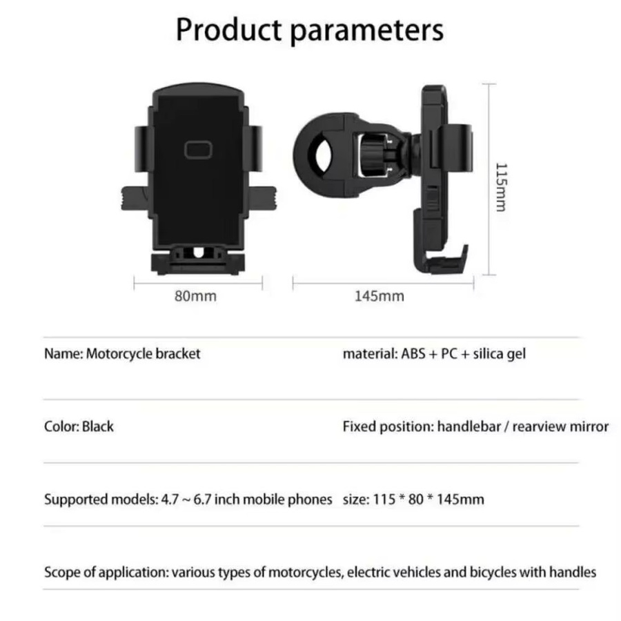 Universeller Silikon Handyhalter für Motorrad und Fahrrad, verstellbare Smartphone Halterung für MTB und Lenker in Schwarz oder Grau - Bild 4