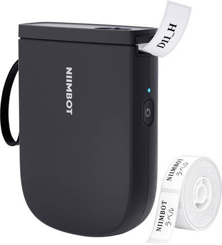 NIIMBOT D11_H Tragbarer Thermodirekt-Etikettendrucker mit Bluetooth, Schwarz, 300 x 300 dpi, inklusive Etikettenrolle - Bild 1