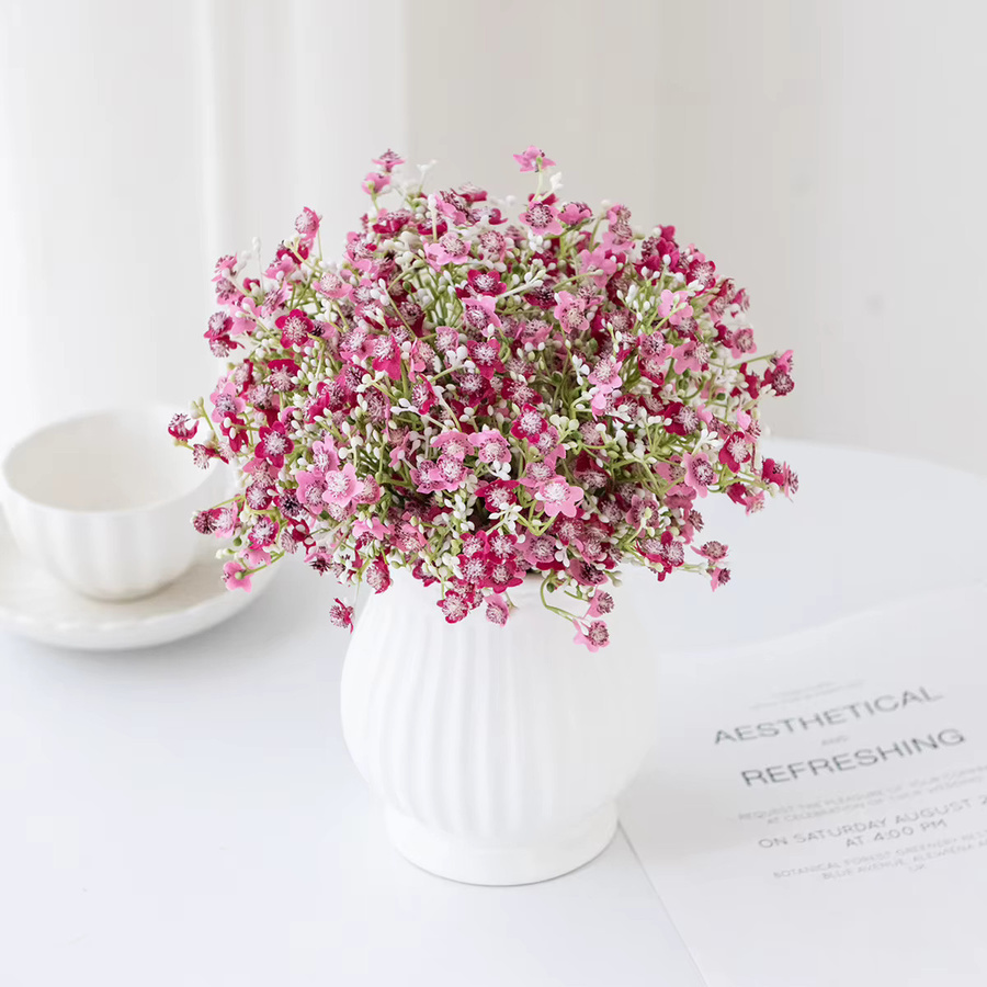 TTCY Künstliche Gypsophila Blumen in Pink für Hochzeitsdekoration und DIY-Geschenkboxen - Bild 2