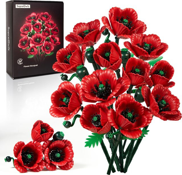 SupreOwls Roter Blumenstrauß, Bauset, Natur - Bild 1
