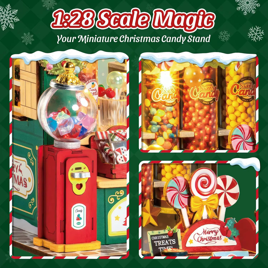 Rolife Weihnachts-Süßigkeitenstand, Miniatur-Hausset, 170-teiliges Set, ab 14 Jahren - Bild 3