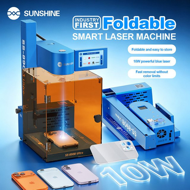 SUNSHINE SS-890B Ultra faltbarer intelligenter 10-W-Hochleistungslaser in Blau, kompatibel mit IPX-17PM und weiteren Modellen - Bild 1