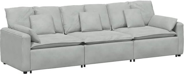 vidaXL Modulares Sofa in Hellgrau mit Kissen und Stoffbezug für dein Wohnzimmer - Bild 1