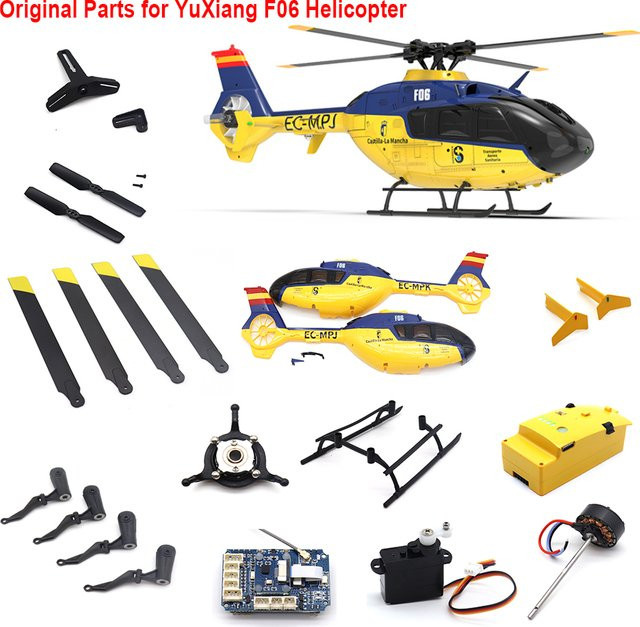 YuXiang F06 EC135 Rc Hubschrauber Zubehör, Körper Shell, Schwanz Fin, Körper Klinge - Bild 1