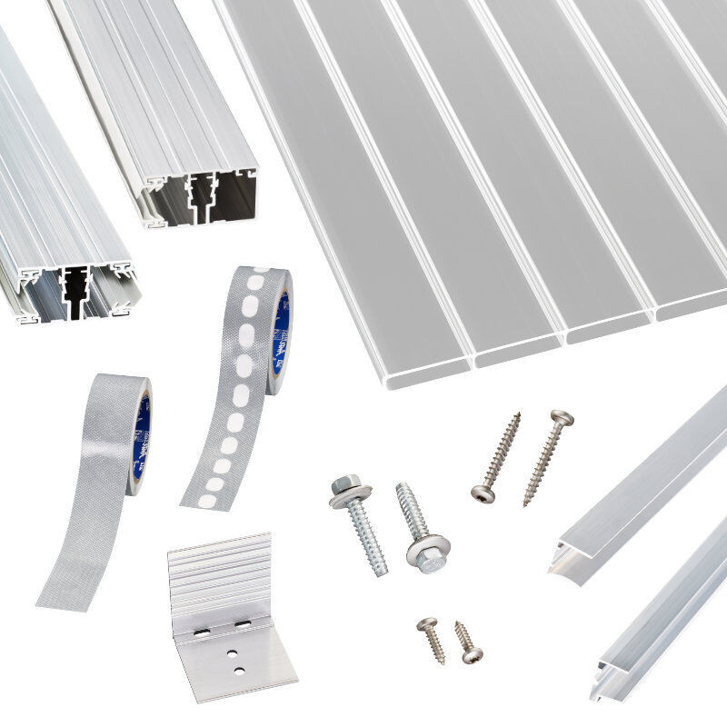 Scobalit Terrassendach-Set mit transparenten Acrylglas Doppelstegplatten und Aluminium Verlegeprofilen, 16 mm Stärke, 64 mm Kammerbreite - Bild 1