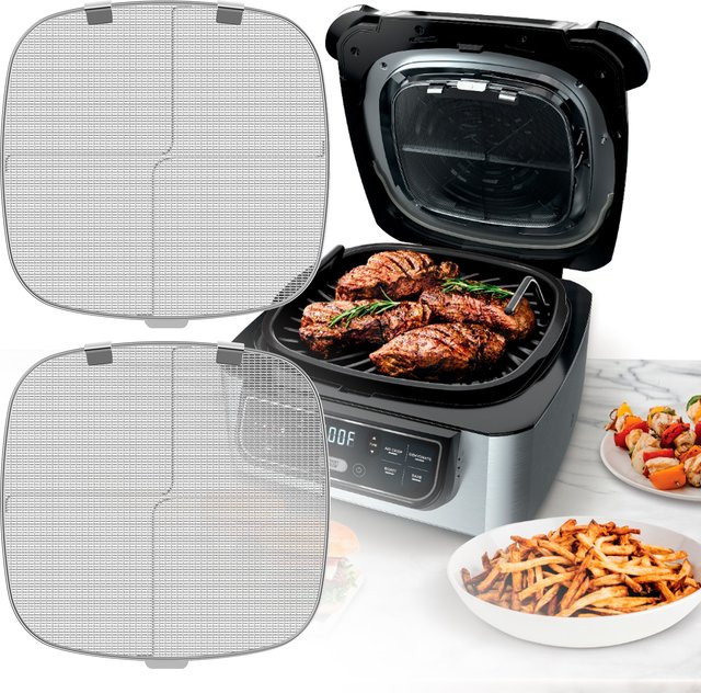 Ninja Splatter Guard aus Edelstahl in Silber für Ninja Foodi Ag300c Ag301c Ag302 Ag400 Airfryer - Bild 1