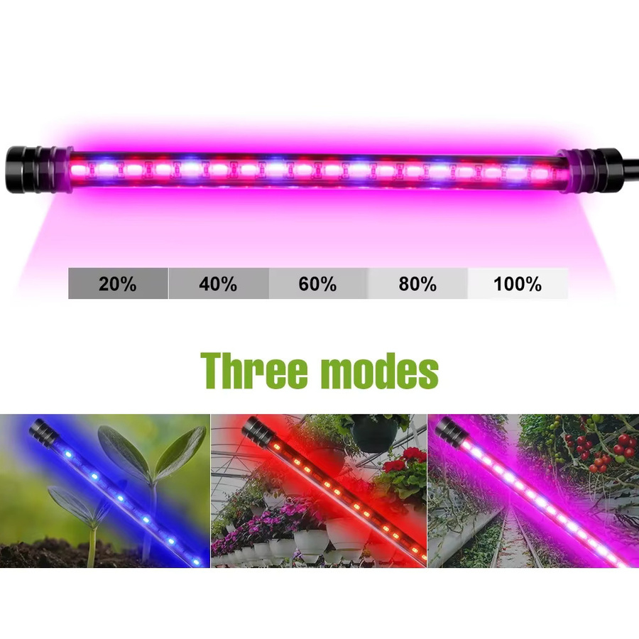 Vollspektrum-LED-Pflanzenwachstumslichter in Schwarz mit USB-Anschluss und integriertem Timer für Gewächshäuser und Zimmerpflanzen - Bild 3