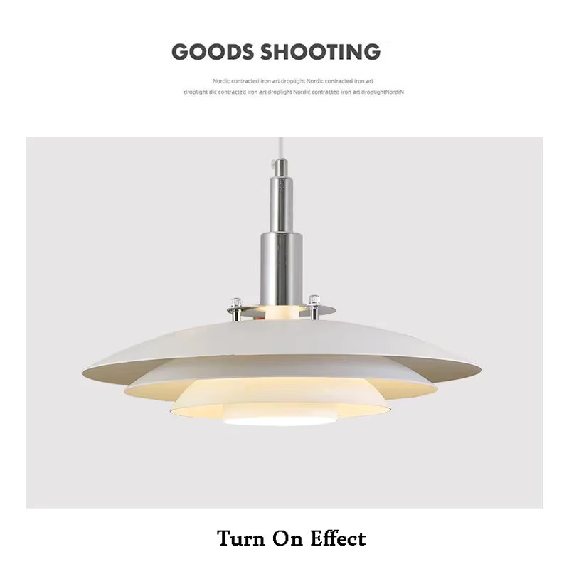 JIANKEXING Mid-Century Pendelleuchte mit Farbverlauf in Weiß und Rot, verstellbare Designer-Lampe aus Metall für Esszimmer und Küche - Bild 4