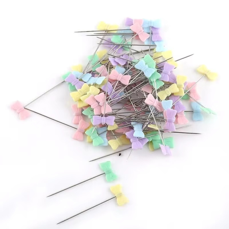 200 Stück Patchwork Blumen Knopf Nadelköpfe aus Metall in Multicolour für Quilten und Nähen - Bild 1