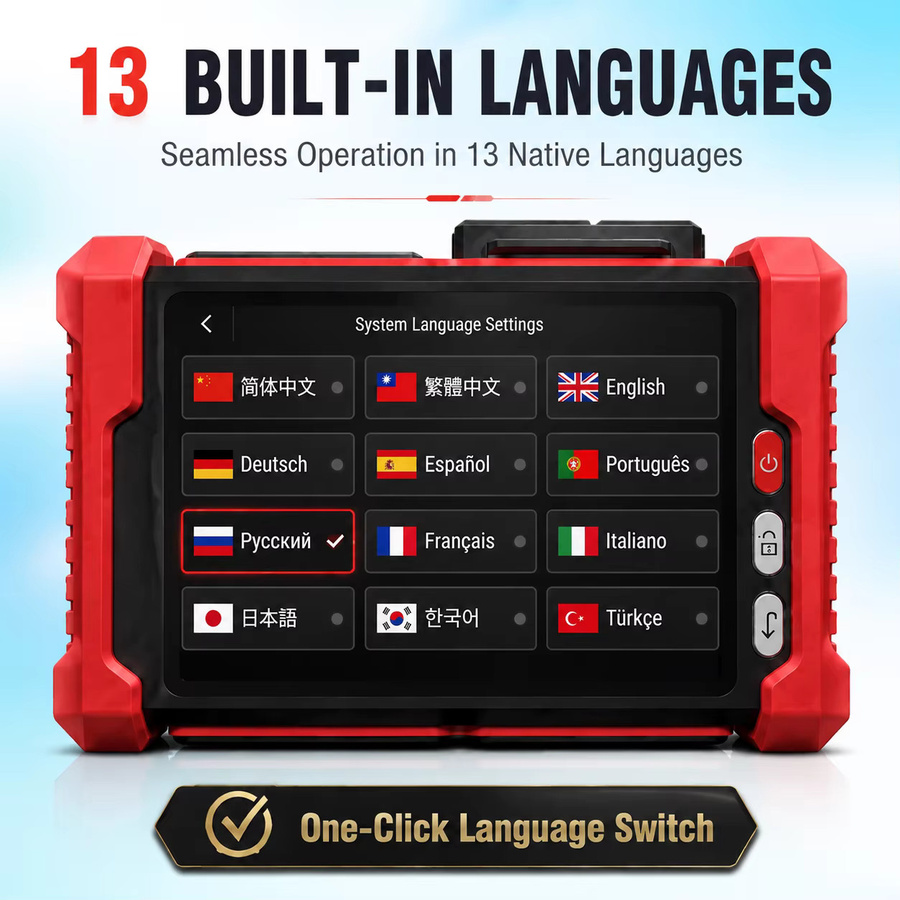 NOYAFA NF-IPC728HSO 8-Zoll IP-Kamera-Tester mit 8K IPC CCTV-Funktion, 48V PoE-Ausgang, ONVIF, TDR, HDMI und VGA Kabeltestgerät in Rot - Bild 4