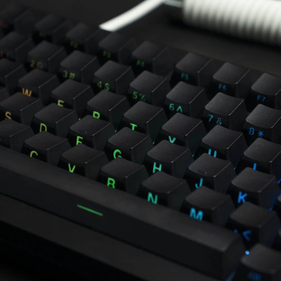 Mechanische Tastenkappen im Cherry-Profil mit PBT-Double-Shot-Technologie, 134 Tasten, schwarz und weiß, seitlich hintergrundbeleuchtet und durchscheinend für MX-Switches - Bild 3