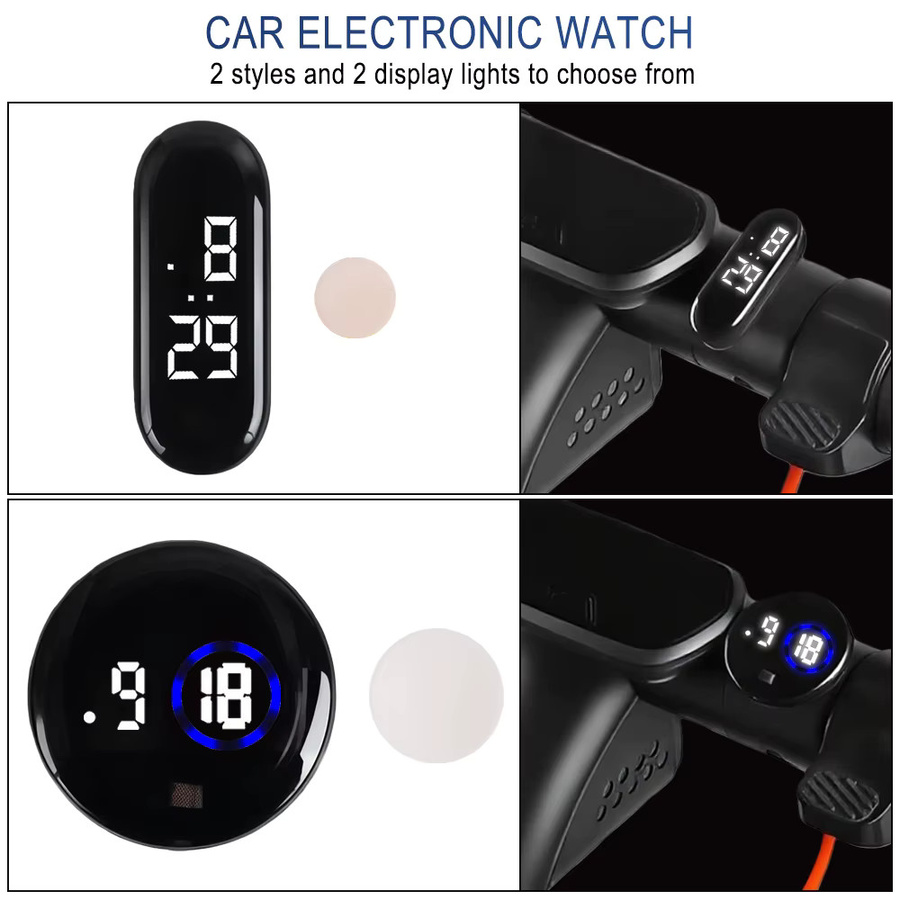 Mini Digitaluhr mit Touch Sensitive Display in Schwarz für Xiaomi M365 und Ninebot E2 F2 G30 G65 sowie Kukirin G2 - Bild 3