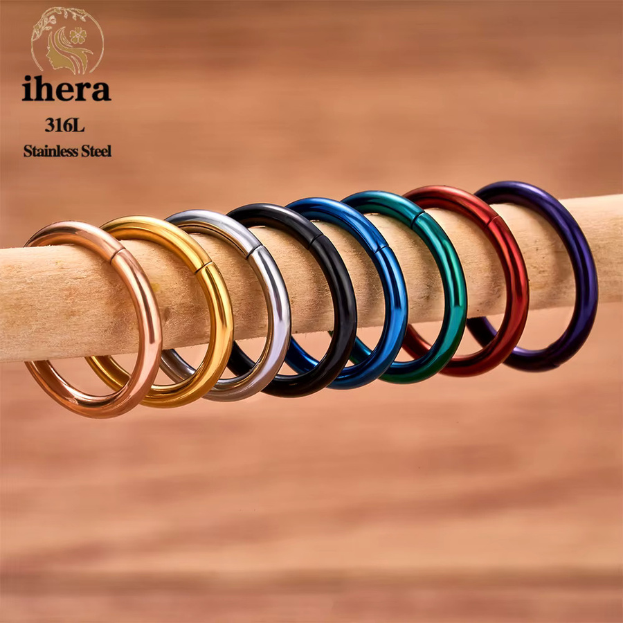 ihera Nasenring Edelstahl, Segment-Piercing, Unisex - Bild 2
