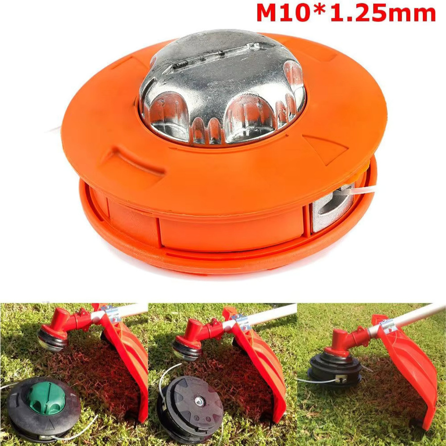 Universeller automatischer Rasentrimmerkopf in Orange als Ersatzkopf für Gartenmaschinen und Freischneider - Bild 2