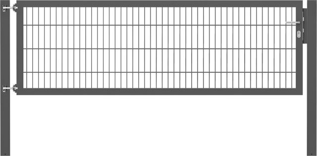 Einzeltor Flexo Plus in Anthrazit mit Pfosten, Breite: 250 cm, Höhe: 80 cm, Pfosten: 100 x 100 cm - Bild 1