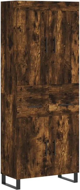vidaXL Highboard Räuchereiche Industrial Design, Farbe Braun, B/T/H: 69,5 x 34,0 x 180,0 cm - Bild 1