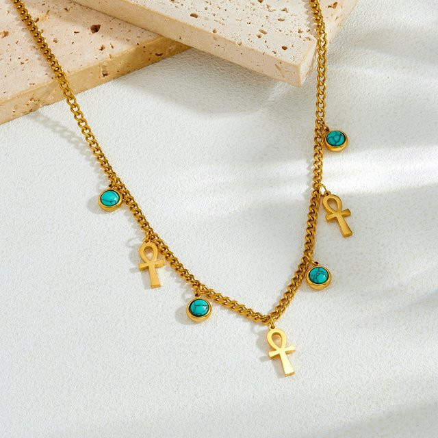 xiyanike Halskette Edelstahl, Gold, Damen - Bild 1