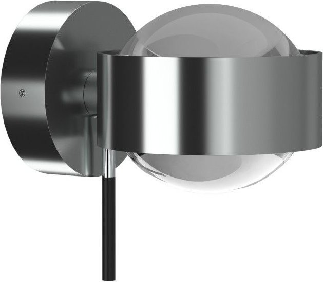 Top Light Puk Mini Wall Wandleuchte in Chrom matt mit Glaslinse transparent und matt - Bild 1
