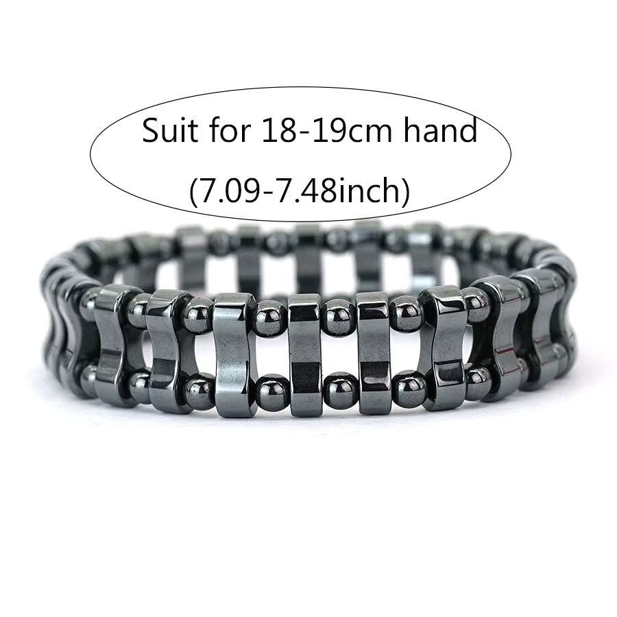 Noter Armband, Hämatit, Perle, Schwarz, Herren, Punk - Bild 4