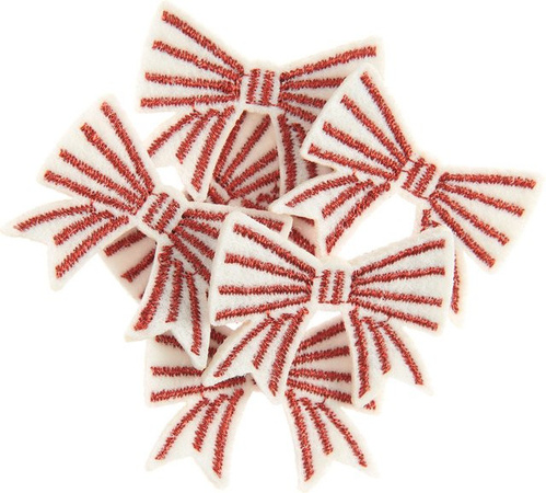 Rico Design Filzstreu mit Schleifen in Weiß-Rot für die Weihnachtsdekoration