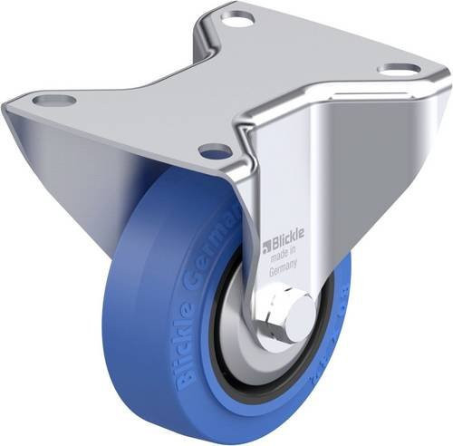 Blickle Stahlblech-Bockrolle B-POEV 80XR-SB-FA in Schwarz und Blau mit 80 mm Rad-Durchmesser und 140 kg Tragfähigkeit - Bild 1