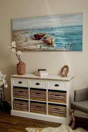 Sideboard MyFlair Provence im Landhausstil mit 3 Schubladen und 6 Fächern in Weiß