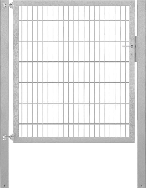 Einzeltor Flexo Plus aus Stahl in Feuerverzinkt mit Pfosten, Breite: 125 cm, Höhe: 140 cm, Pfosten: 80 x 80 cm - Bild 1