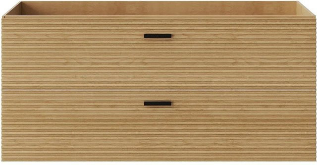 Waschbeckenunterschrank Vente-unique Sarone in Beige mit Rillenstruktur, Breite: 120 cm, Tiefe: 46 cm, Höhe: 55 cm - Bild 1